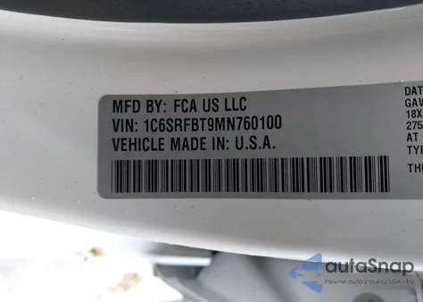 2021 Ram 1500 Big Horn 4X4 6'4 Box from USA, damaged, VIN 1C6SRFBT9MN760100